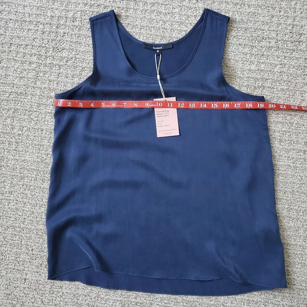 🔆 Quince 100% Washable Silk Pajama Tank, Indigo Blue (M) - Picture 9 of 11